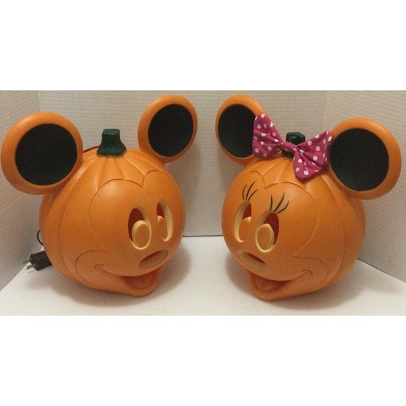 Other | Mickey Mouse Minnie Halloween Pumpkin Jack O Lantern Light Up ...